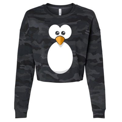 Funny Halloween Costume Black Penguin Funny Gift Cropped Pullover Crew