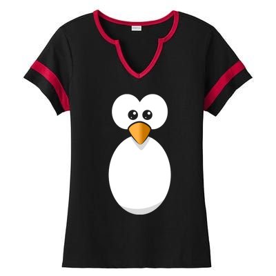 Funny Halloween Costume Black Penguin Funny Gift Ladies Halftime Notch Neck Tee