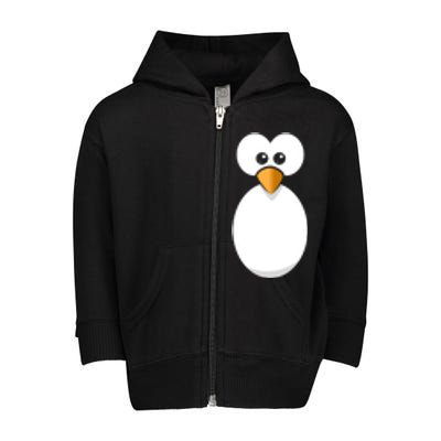 Funny Halloween Costume Black Penguin Funny Gift Toddler Zip Fleece Hoodie