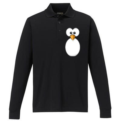 Funny Halloween Costume Black Penguin Funny Gift Performance Long Sleeve Polo