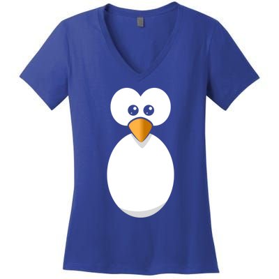 Funny Halloween Costume Black Penguin Funny Gift Women's V-Neck T-Shirt