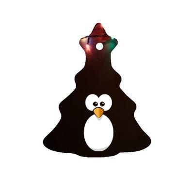 Funny Halloween Costume Black Penguin Funny Gift Ceramic Tree Ornament