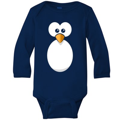 Funny Halloween Costume Black Penguin Funny Gift Baby Long Sleeve Bodysuit