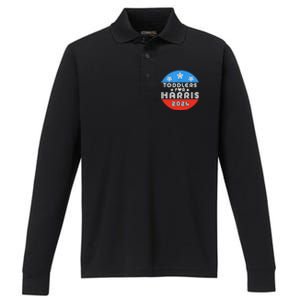 For Harris Cute Love Kamala Harris Performance Long Sleeve Polo