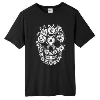 Funny Halloween Costume Skull Siberian Husky Dog Lover Tall Fusion ChromaSoft Performance T-Shirt