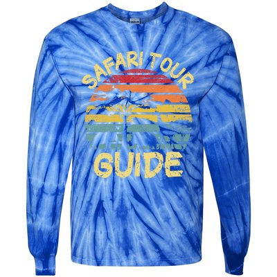 Funny Halloween Costume Vintage Safari Tour Guide Tie-Dye Long Sleeve Shirt