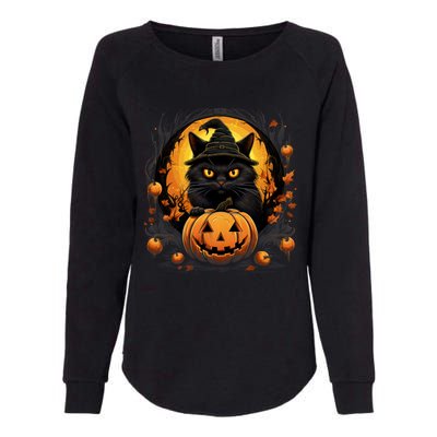 Funny Halloween Cat Costume Pumpkin Cat Black Cat Halloween Womens California Wash Sweatshirt