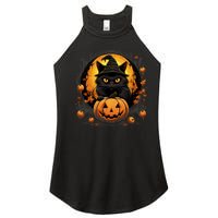 Funny Halloween Cat Costume Pumpkin Cat Black Cat Halloween Women's Perfect Tri Rocker Tank