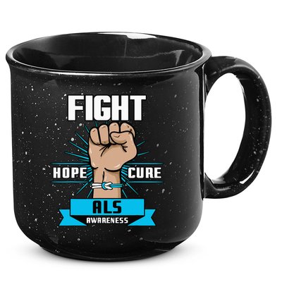 Fight Hope Cure ALS Awereness Motor Neurone Disease Blue 15oz Campfire Ceramic Mug