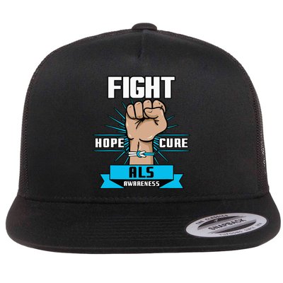 Fight Hope Cure ALS Awereness Motor Neurone Disease Blue Flatbill Hat