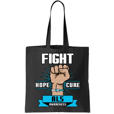 Fight Hope Cure ALS Awereness Motor Neurone Disease Blue Bag