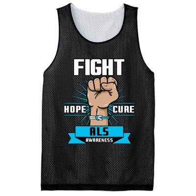 Fight Hope Cure ALS Awereness Motor Neurone Disease Blue Mesh Reversible Basketball Jersey Tank