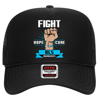Fight Hope Cure ALS Awereness Motor Neurone Disease Blue Trucker Hat