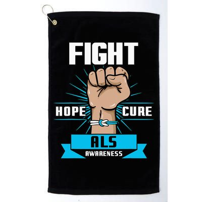 Fight Hope Cure ALS Awereness Motor Neurone Disease Blue Golf Towel