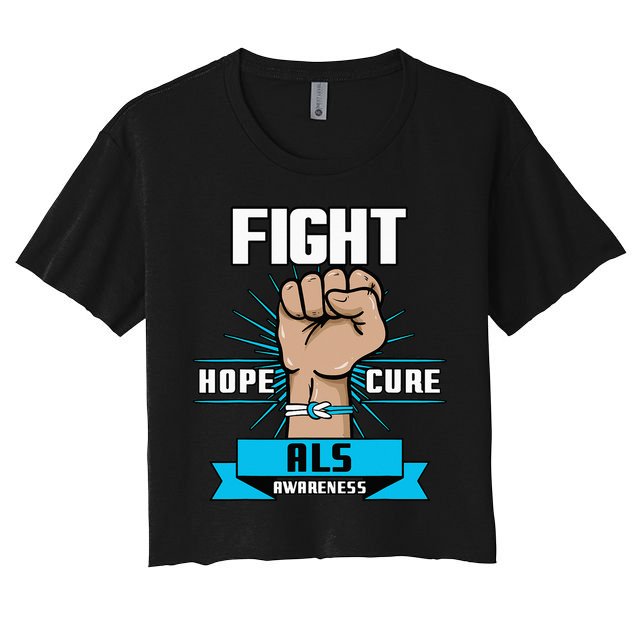 Fight Hope Cure ALS Awereness Motor Neurone Disease Blue Crop Top