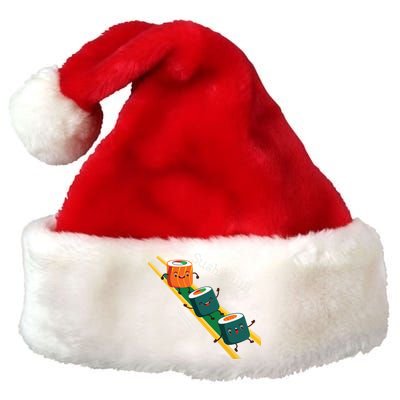 Funny Happy Cute Sushi Anime Character Kawaii Japaneses Food Premium Christmas Santa Hat