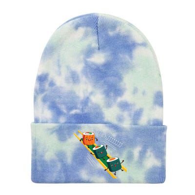 Funny Happy Cute Sushi Anime Character Kawaii Japaneses Food Tie Dye 12in Knit Beanie