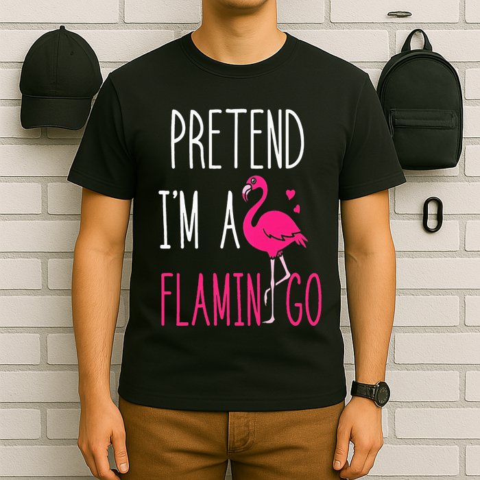 Flamingo Halloween Costume Pretend I'm a Flamingo Pink T-Shirt