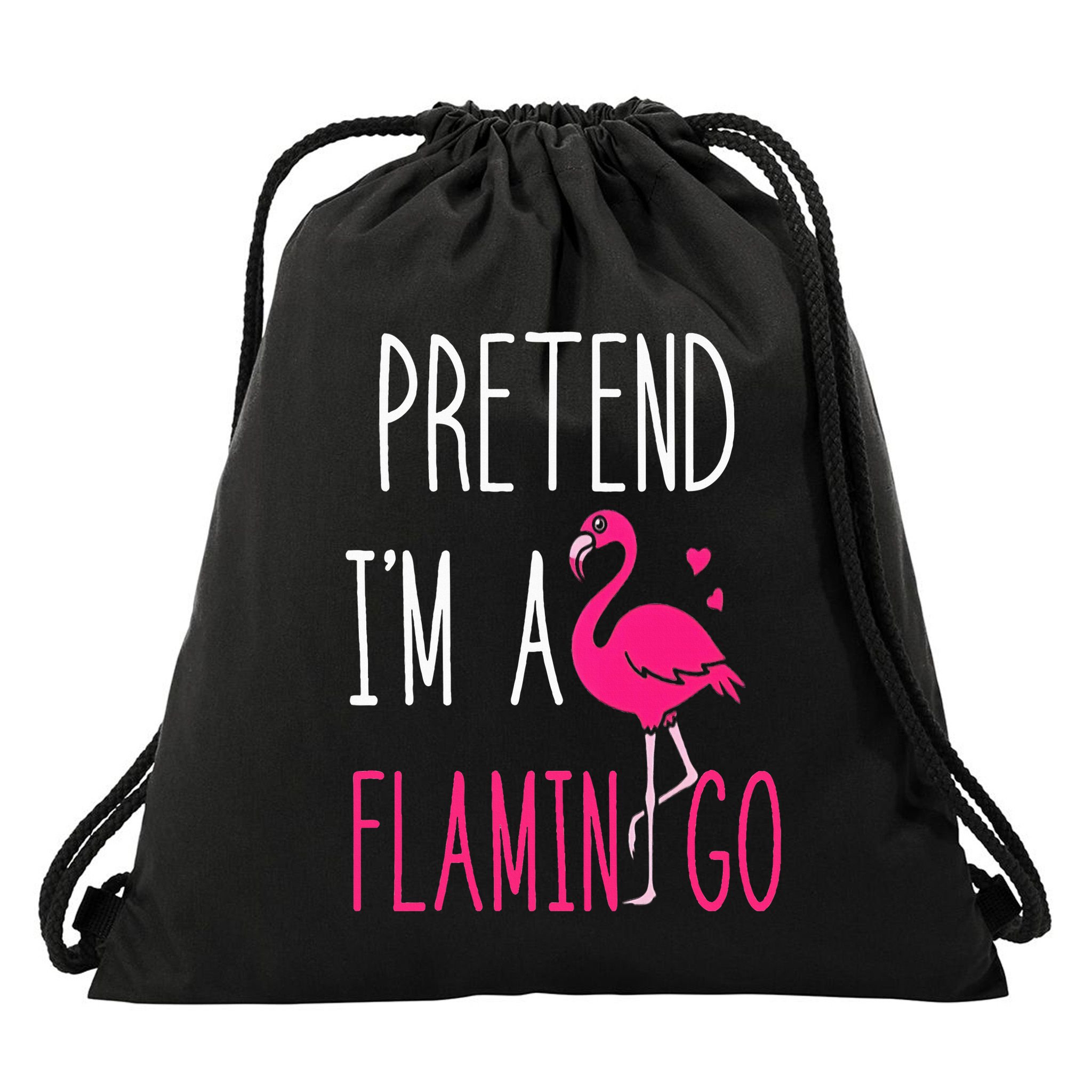 Flamingo Halloween Costume Pretend I'm a Flamingo Pink Drawstring Bag