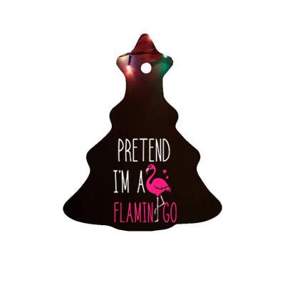 Flamingo Halloween Costume Pretend I'm a Flamingo Pink Ceramic Tree Ornament