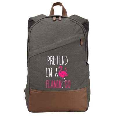 Flamingo Halloween Costume Pretend I'm a Flamingo Pink Cotton Canvas Backpack