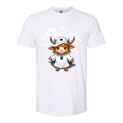 Funny Highland Cow Moo I Mean Boo Halloween Ghost Costume Cool Gift Softstyle® CVC T-Shirt