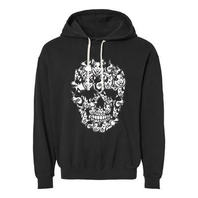 Fun Halloween Costume Skull Australian Cattle Dog Lover Garment-Dyed Fleece Hoodie