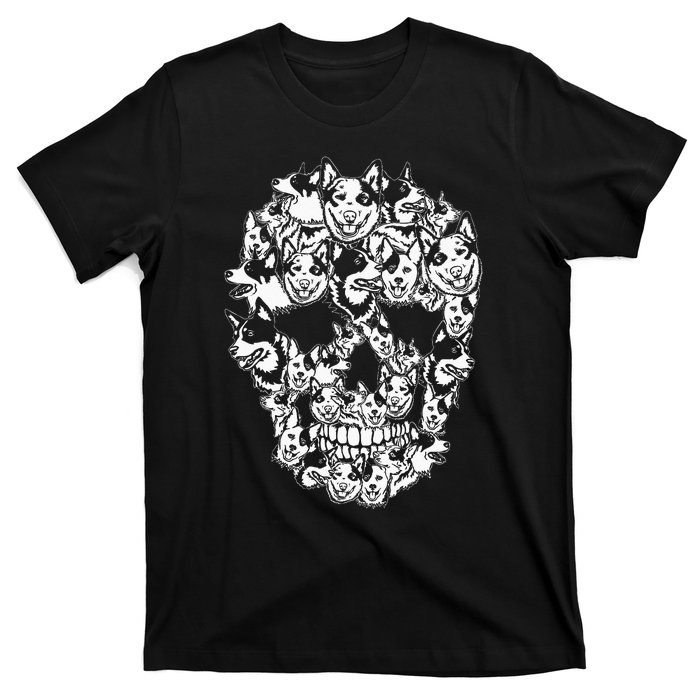 Fun Halloween Costume Skull Australian Cattle Dog Lover T-Shirt