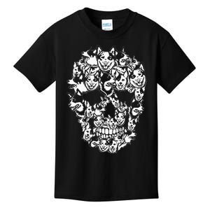 Fun Halloween Costume Skull Australian Cattle Dog Lover Kids T-Shirt