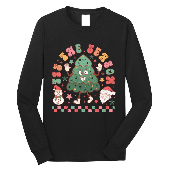 Festive Holiday Celebration Artwork Long Sleeve Shirt