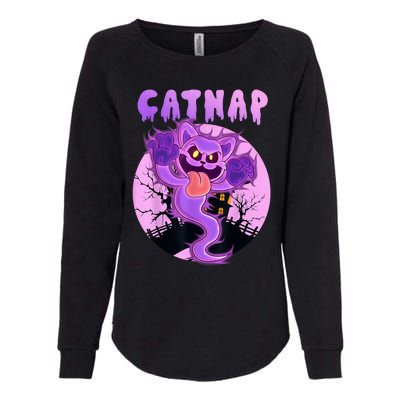 Funny Halloween Critters Ghost Cats Nap Spooky Season Womens California Wash Sweatshirt