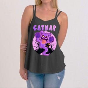 Funny Halloween Critters Ghost Cats Nap Spooky Season Women's Strappy Tank