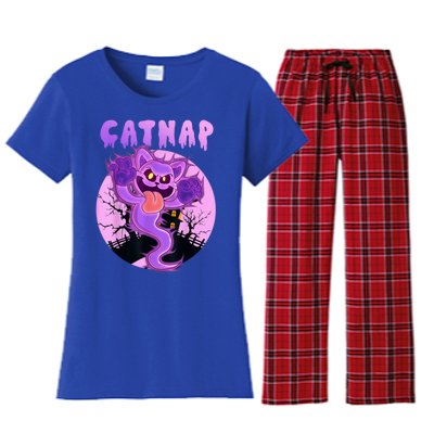 Funny Halloween Critters Ghost Cats Nap Spooky Season Women's Flannel Pajama Set