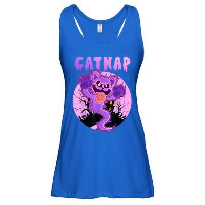 Funny Halloween Critters Ghost Cats Nap Spooky Season Ladies Essential Flowy Tank