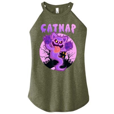 Funny Halloween Critters Ghost Cats Nap Spooky Season Women's Perfect Tri Rocker Tank