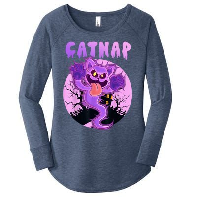 Funny Halloween Critters Ghost Cats Nap Spooky Season Women's Perfect Tri Tunic Long Sleeve Shirt