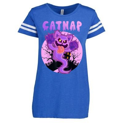 Funny Halloween Critters Ghost Cats Nap Spooky Season Enza Ladies Jersey Football T-Shirt