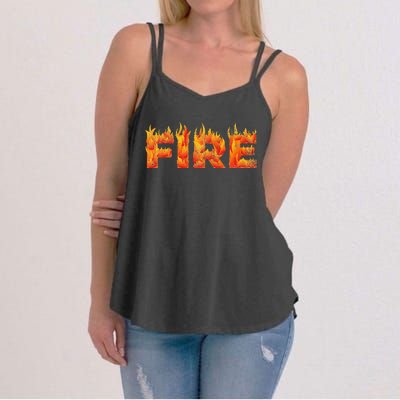 FIRE HALLOWEEN COSTUME FIRE AND ICE MATCHING COUPLES Women's Strappy Tank