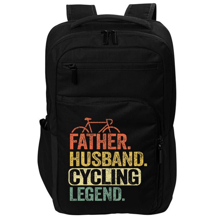 Father Husband Cycling Legend Bicycle Road Bike Dad Cyclist Impact Tech Backpack