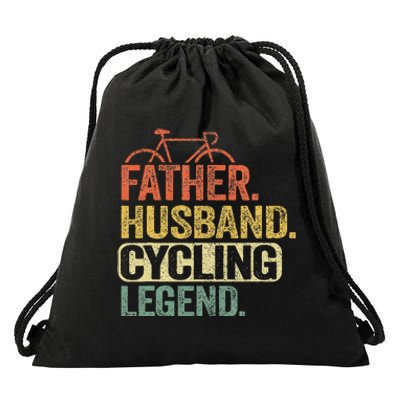 Father Husband Cycling Legend Bicycle Road Bike Dad Cyclist Drawstring Bag