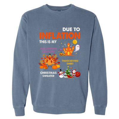 Funny Halloween Costume Thanksgiving Ugly Christmas Garment-Dyed Sweatshirt