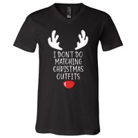 Festive Holiday Coordination Unique Couple Christmas Attire V-Neck T-Shirt