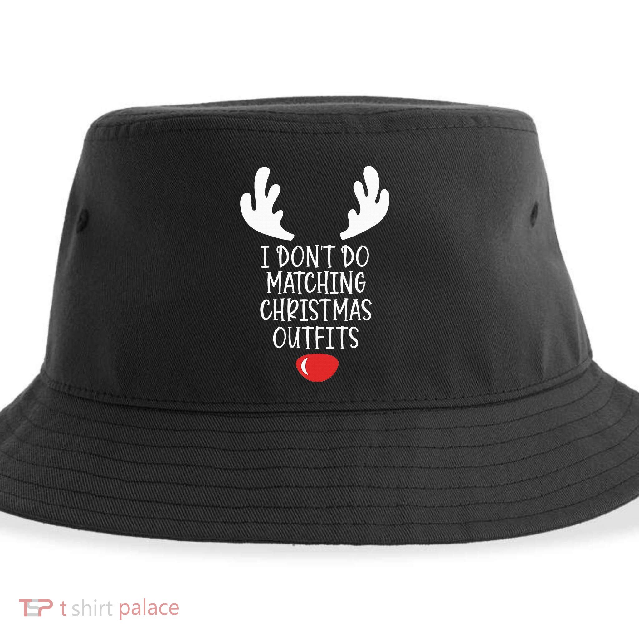 Festive Holiday Coordination Unique Couple Christmas Attire Sustainable Bucket Hat