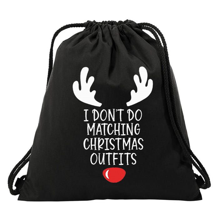 Festive Holiday Coordination Unique Couple Christmas Attire Drawstring Bag