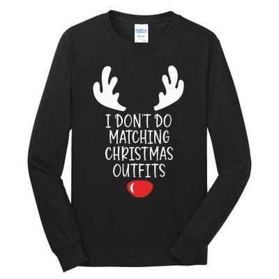 Festive Holiday Coordination Unique Couple Christmas Attire Tall Long Sleeve T-Shirt