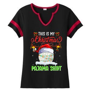 Funny Hockey Christmas Ugly Sweater Hockey Xmas Outfit Gift Ladies Halftime Notch Neck Tee