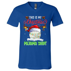 Funny Hockey Christmas Ugly Sweater Hockey Xmas Outfit Gift V-Neck T-Shirt