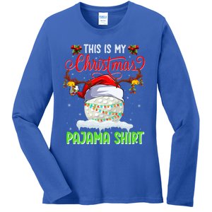 Funny Hockey Christmas Ugly Sweater Hockey Xmas Outfit Gift Ladies Long Sleeve Shirt