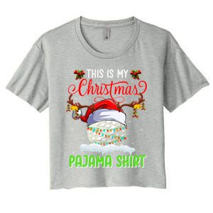 Funny Hockey Christmas Ugly Sweater Hockey Xmas Outfit Gift Women's Crop Top Tee