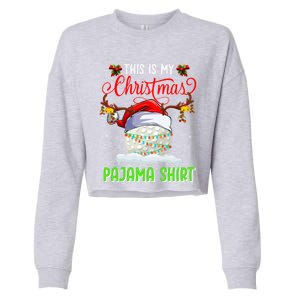 Funny Hockey Christmas Ugly Sweater Hockey Xmas Outfit Gift Cropped Pullover Crew